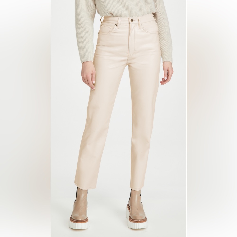 Agolde recycled leather fitted pants.